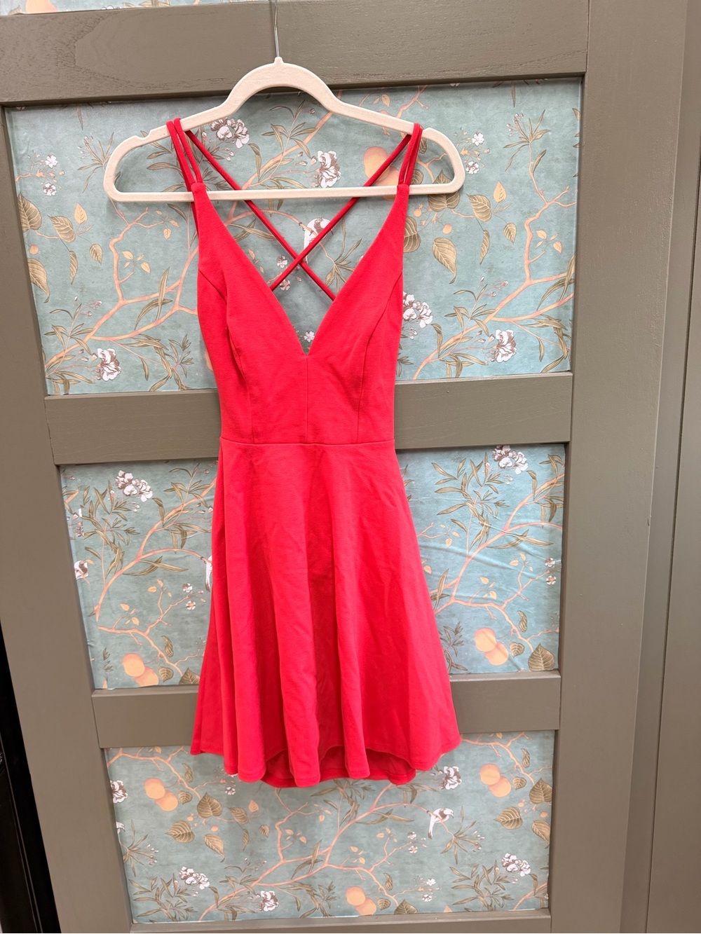Lulus Red Strappy V-Neck Dress